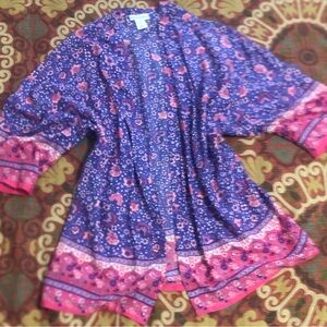 Cupcakes & Cashmere Purple & Pink Floral kimono